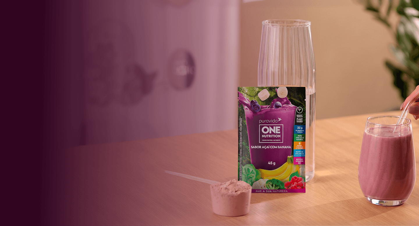 Pouch One Nutrition açaí com copo e scoop Pouch One Nutrition açaí com copo e scoop