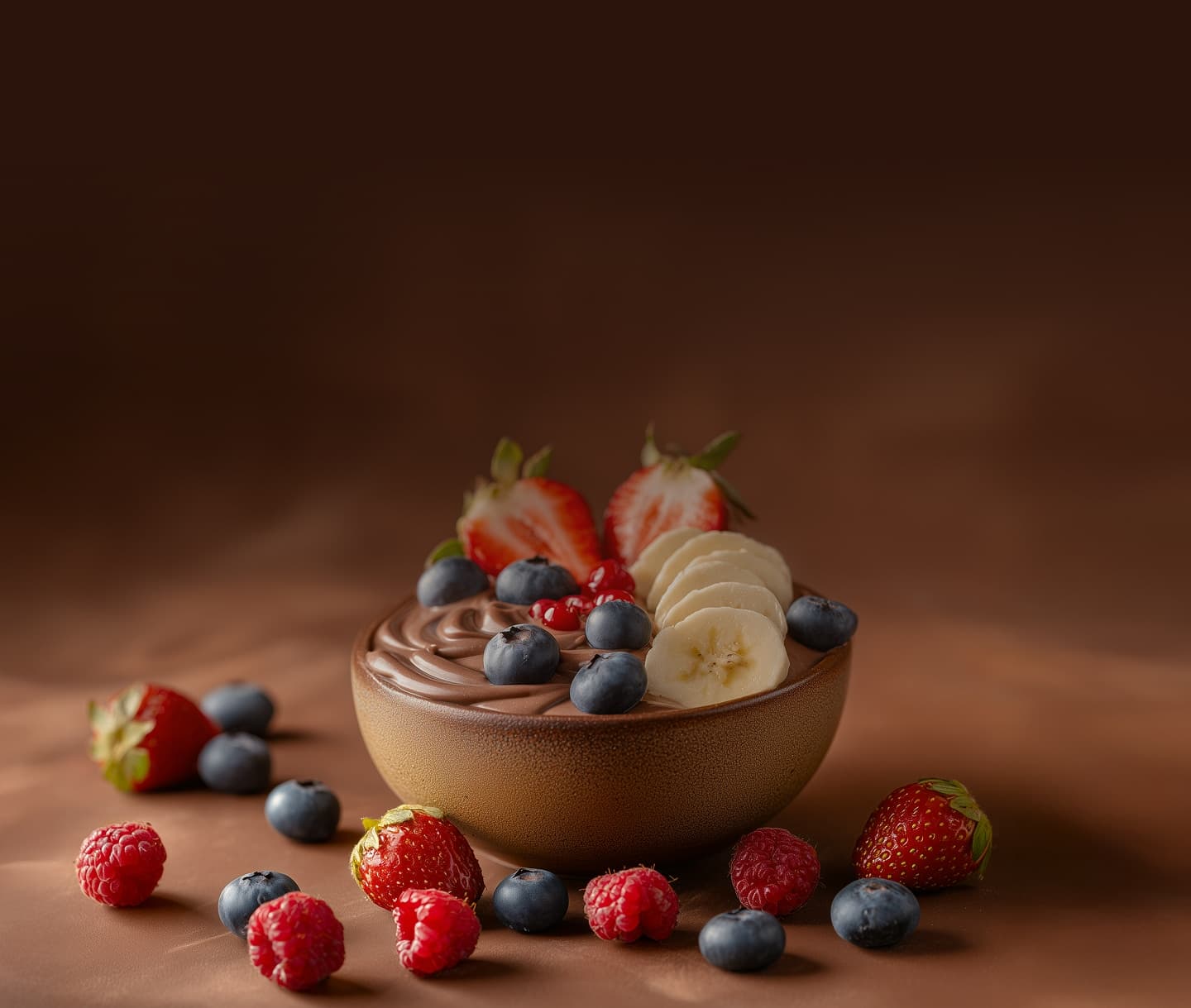 Bowl de chocolate com frutas Bowl de chocolate com frutas