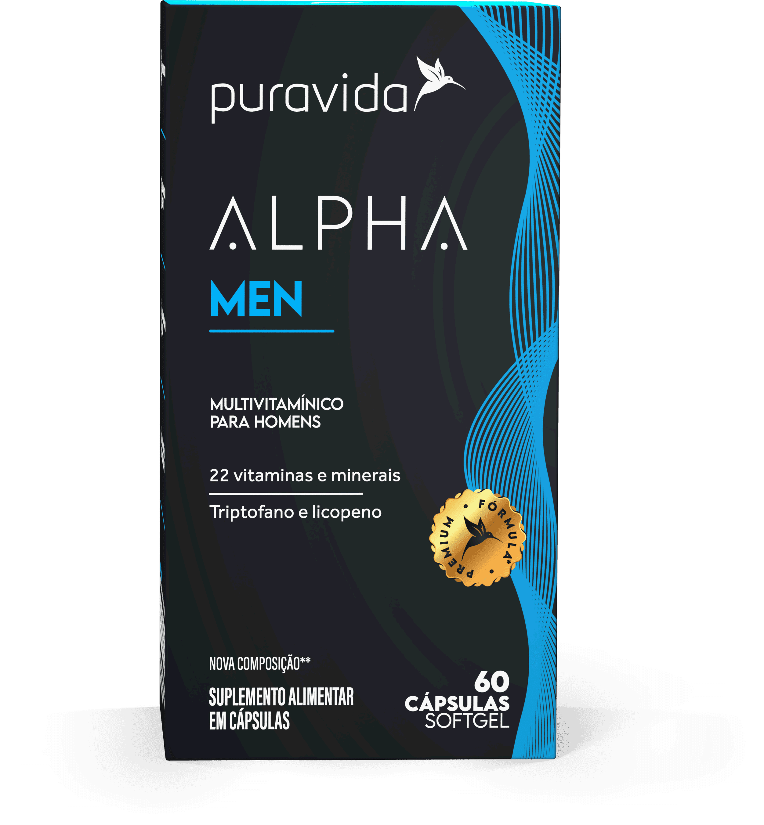 Alpha Men - informação nutricional Cartucho Alpha Men - frente