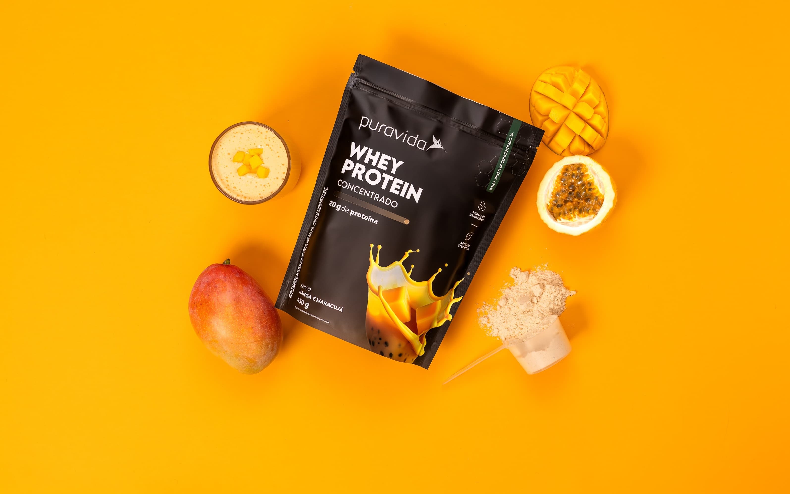 Whey Protein Concentrado sabor manga e maracujá Whey Protein Concentrado sabor manga e maracujá
