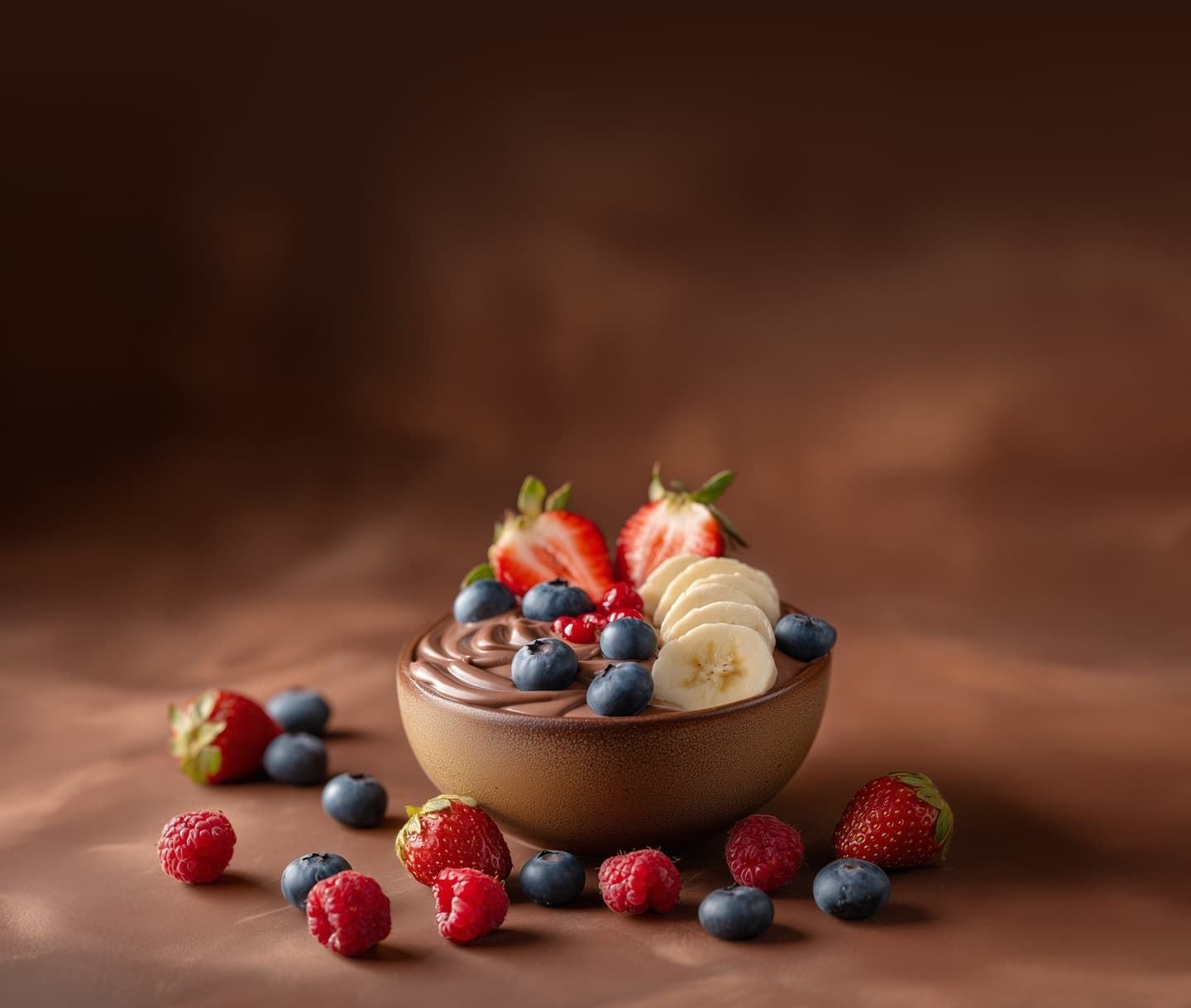 Bowl de chocolate com frutas Bowl de chocolate com frutas
