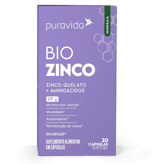 Bio Zinco - informação nutricional Cartucho Bio Zinco 30 cápsulas